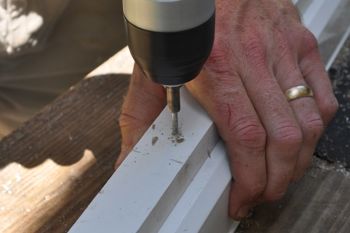 Drilling with the jig.