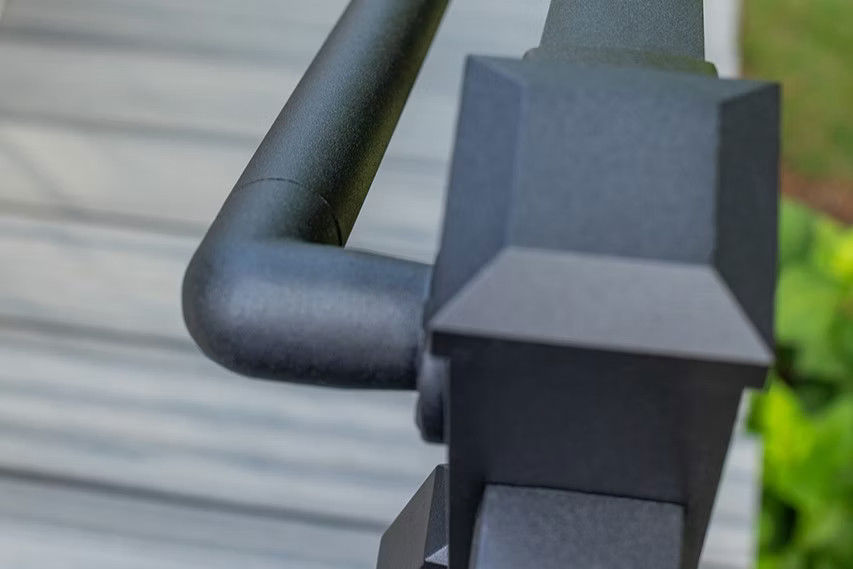 Closeup Of Metal Hand Rail Connection