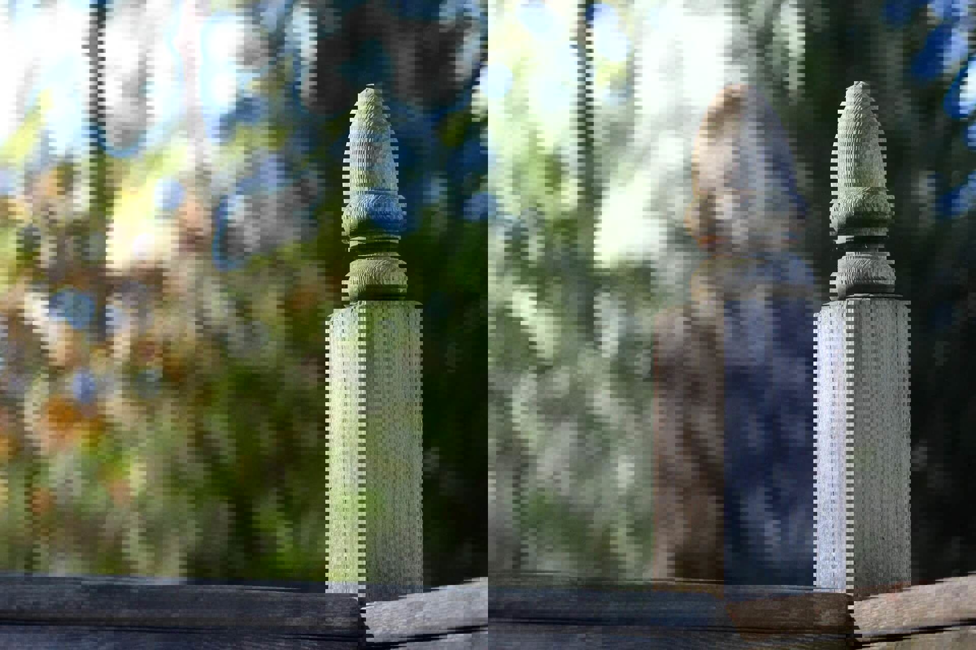 Aged Wooden Deck Post