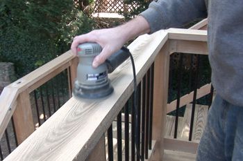 sanding a deck