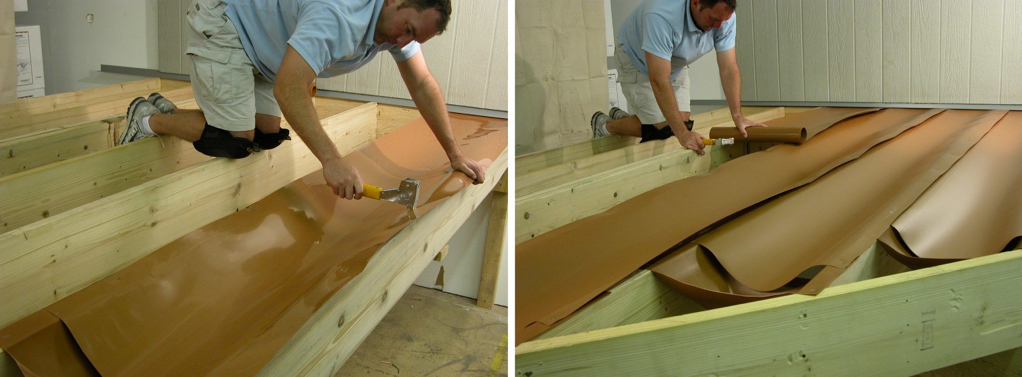 Staple and roll out more trough