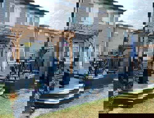 Patio made from composite material