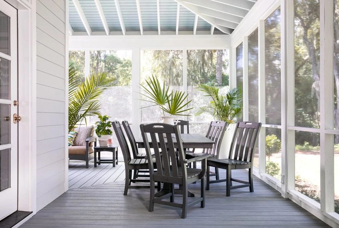 White Screened In Porch