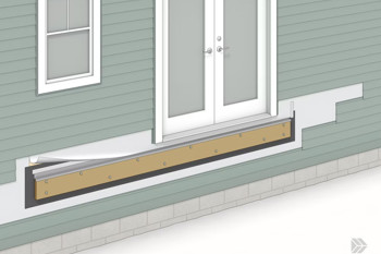 Image Showing The Ledger Board Installed With Flashing
