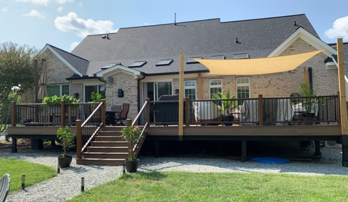 Deck With Canvas Tarp Shade