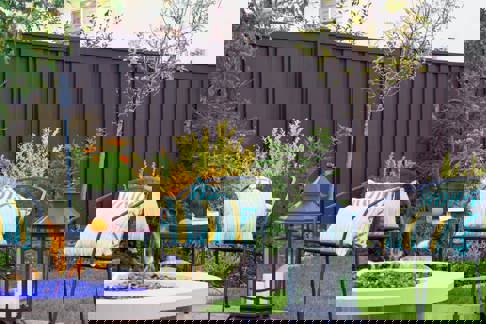 Backyard Fence With Firepit