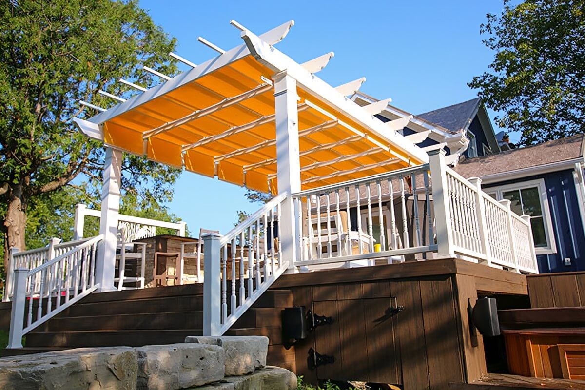 Trex Pergola with a shade tree canopy