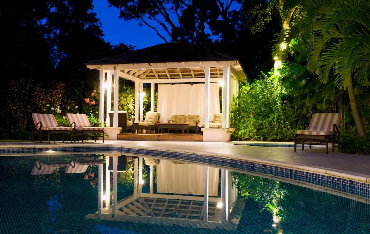Square Gazebo At Night