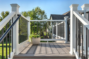 Deck Stair With Handrail