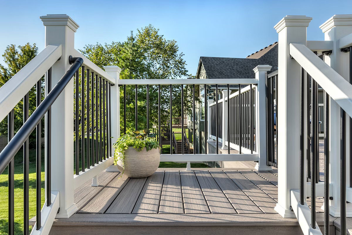 Deck Stair With Handrail