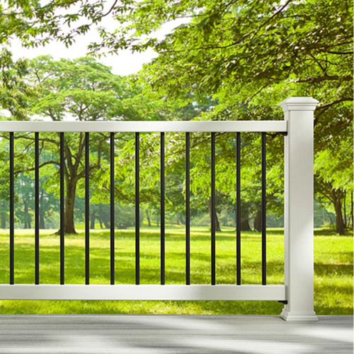 Image of a White and Black Deck Railing