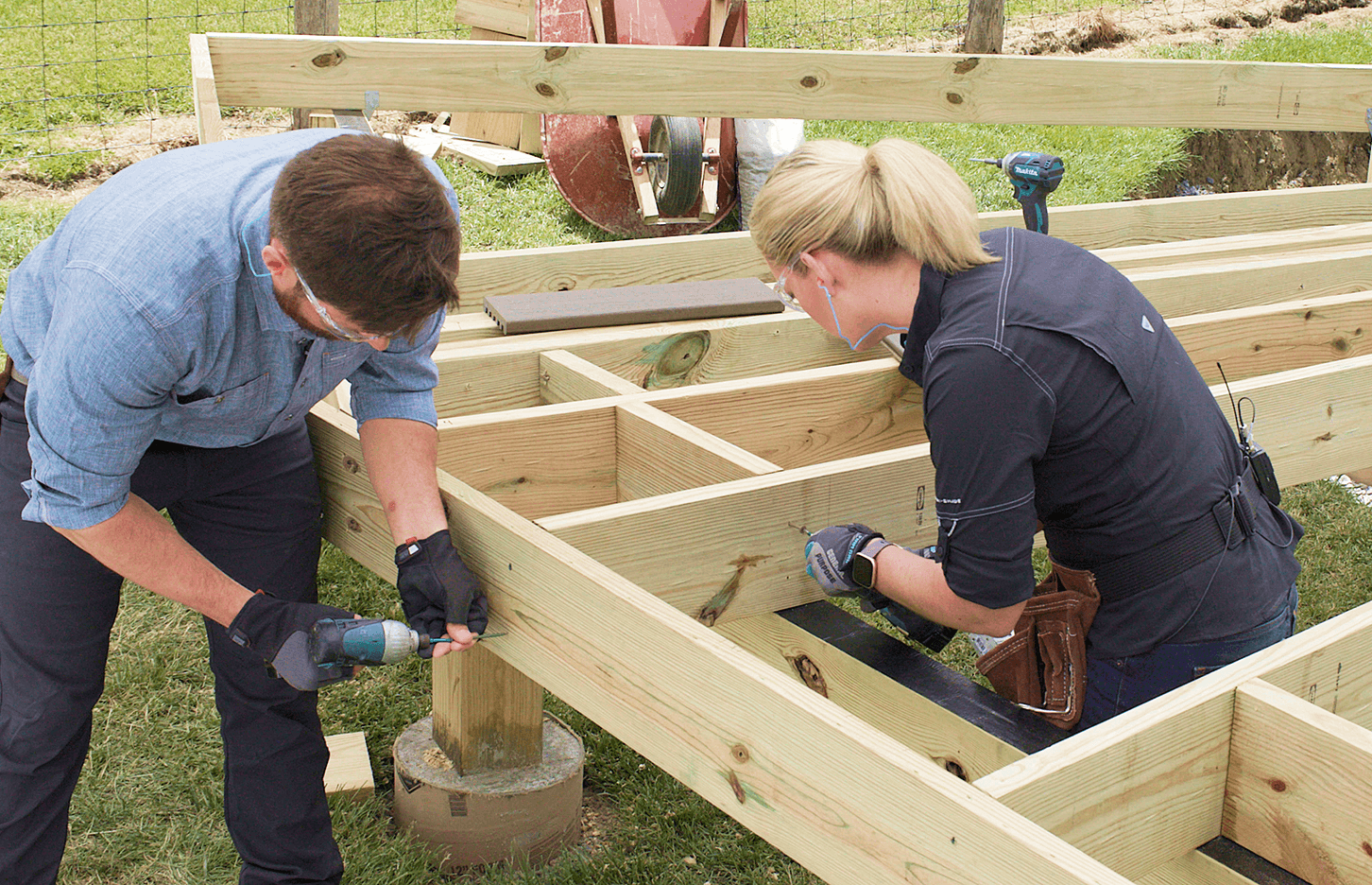 Image Installing Joist On New Deck 2X