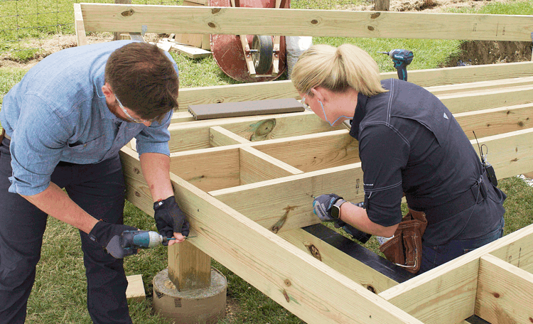 Image Installing Joist On New Deck 2X
