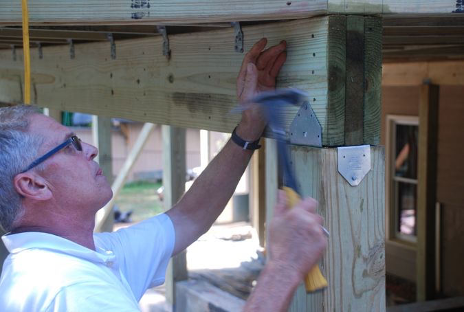 Triple Deck Beam to Post Connection