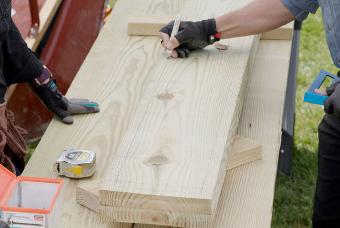 Install West Va Pool Deck 19 Beam Pencil Tape Measure Screws Talent Min