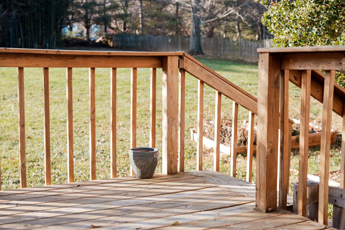 Wood Deck And Handrails