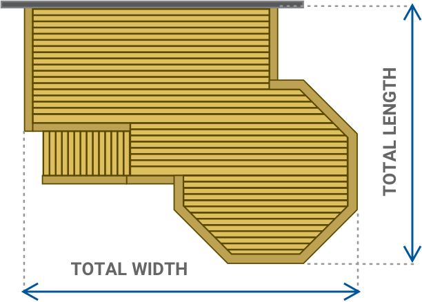 Diagram showing total square feet