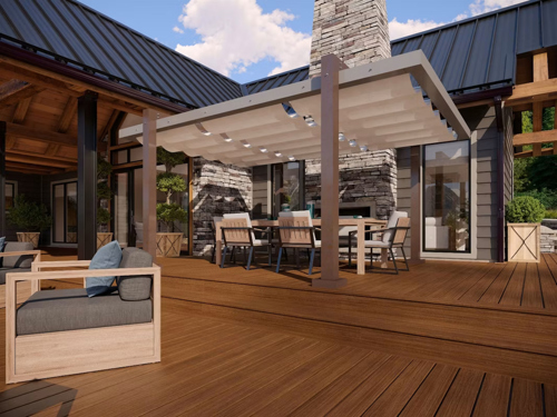 Image of a structure to provide shade over a patio