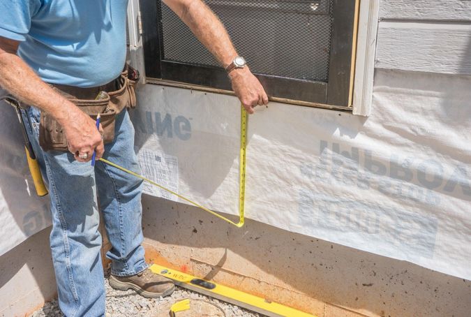 Measure carefully to cut around the door