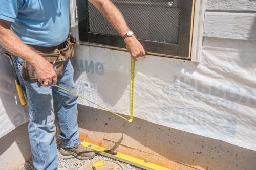 Measure carefully to cut around the door