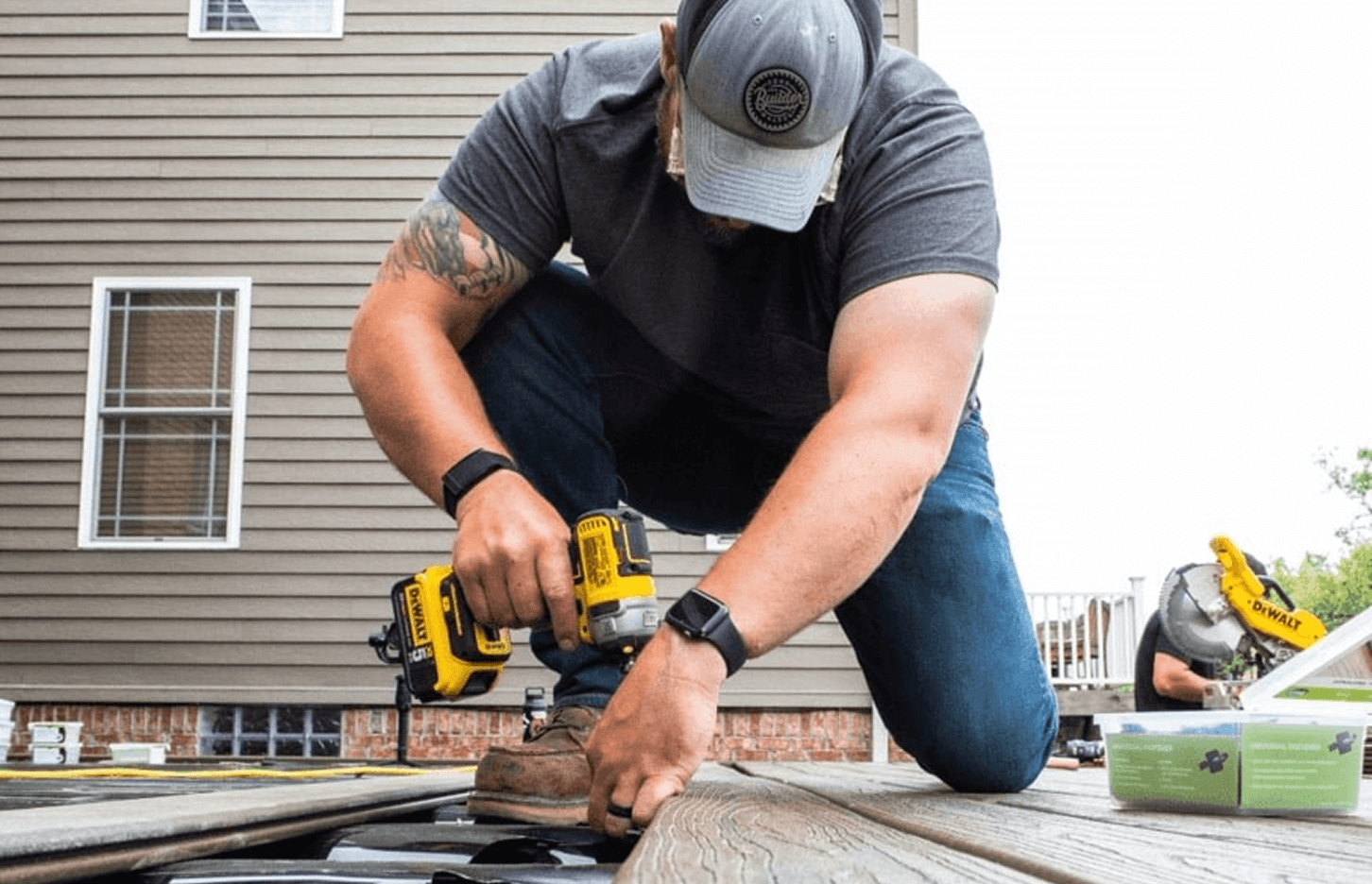 Image Deck Builder Attaching Composite Boards With Drill