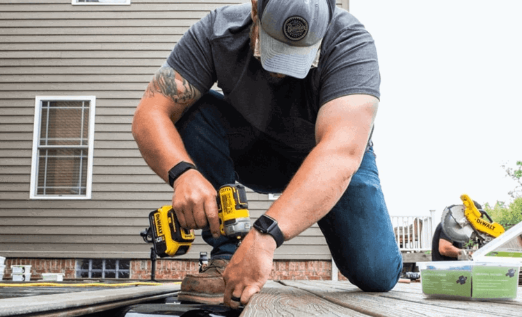Image Deck Builder Attaching Composite Boards With Drill