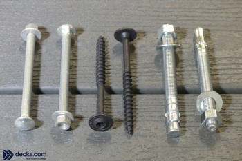 Image Showing Screws And Bolts For Deck Stair Railing Install