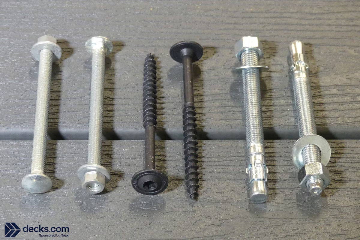 Image Showing Screws And Bolts For Deck Stair Railing Install