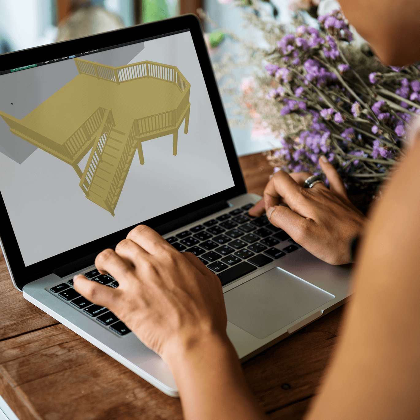 Image Person Using Deck Designer Tool On Computer 2X