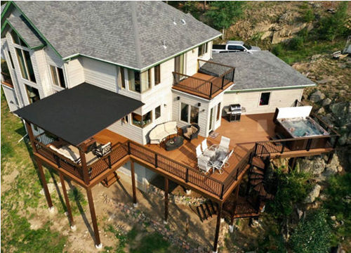 Arial View Of Half Wrap Around Deck