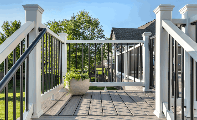 Image White And Black Composite Deck Railing 2X