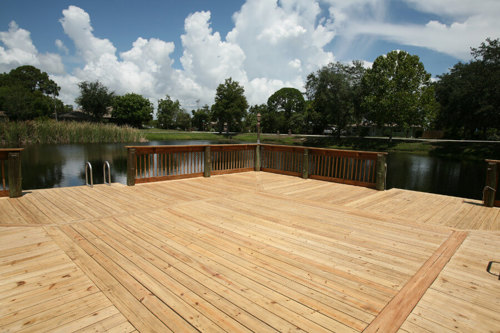 Pine Wood Dock Deck