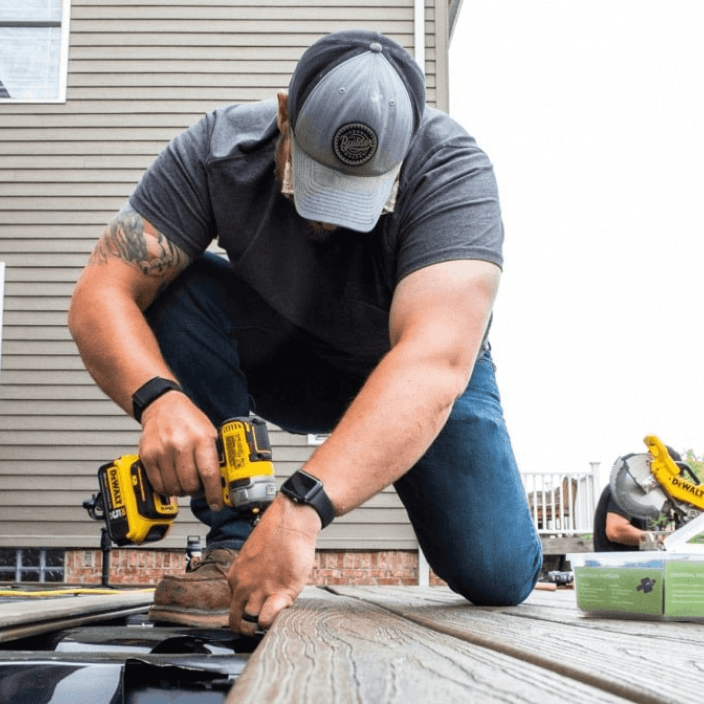 Image Deck Builder Attaching Composite Boards To Frame 2X