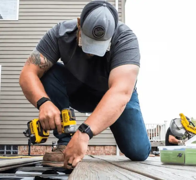 Image Deck Builder Attaching Composite Boards To Frame 2X