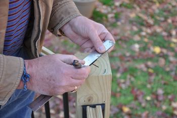 Use a ruler and pencil.