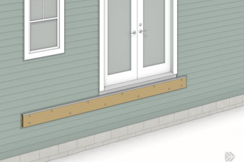 Image Showing The Ledger Board Installed And Siding Restored